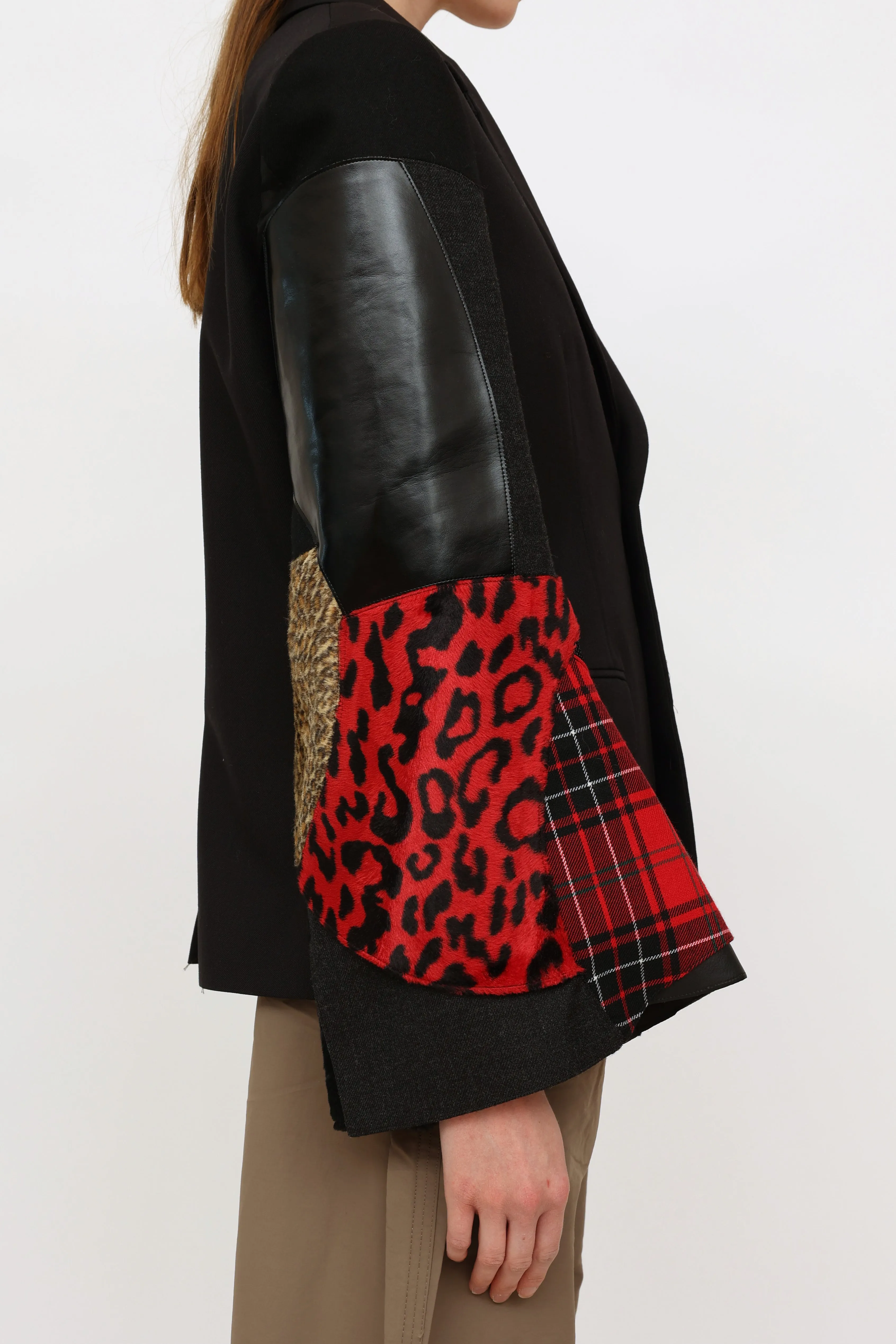 2017 Black Multi Patch Bell Sleeve Blazer