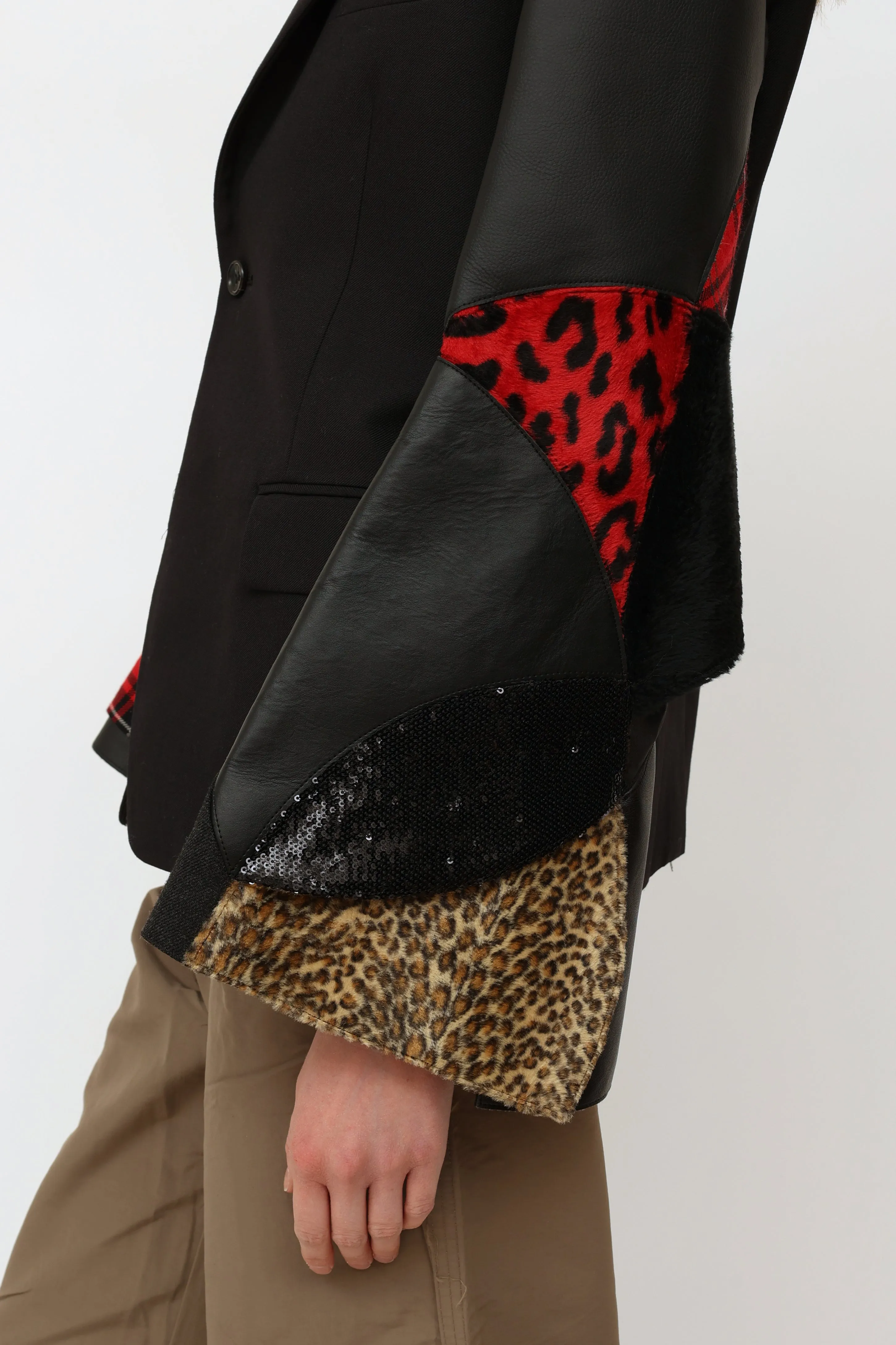 2017 Black Multi Patch Bell Sleeve Blazer