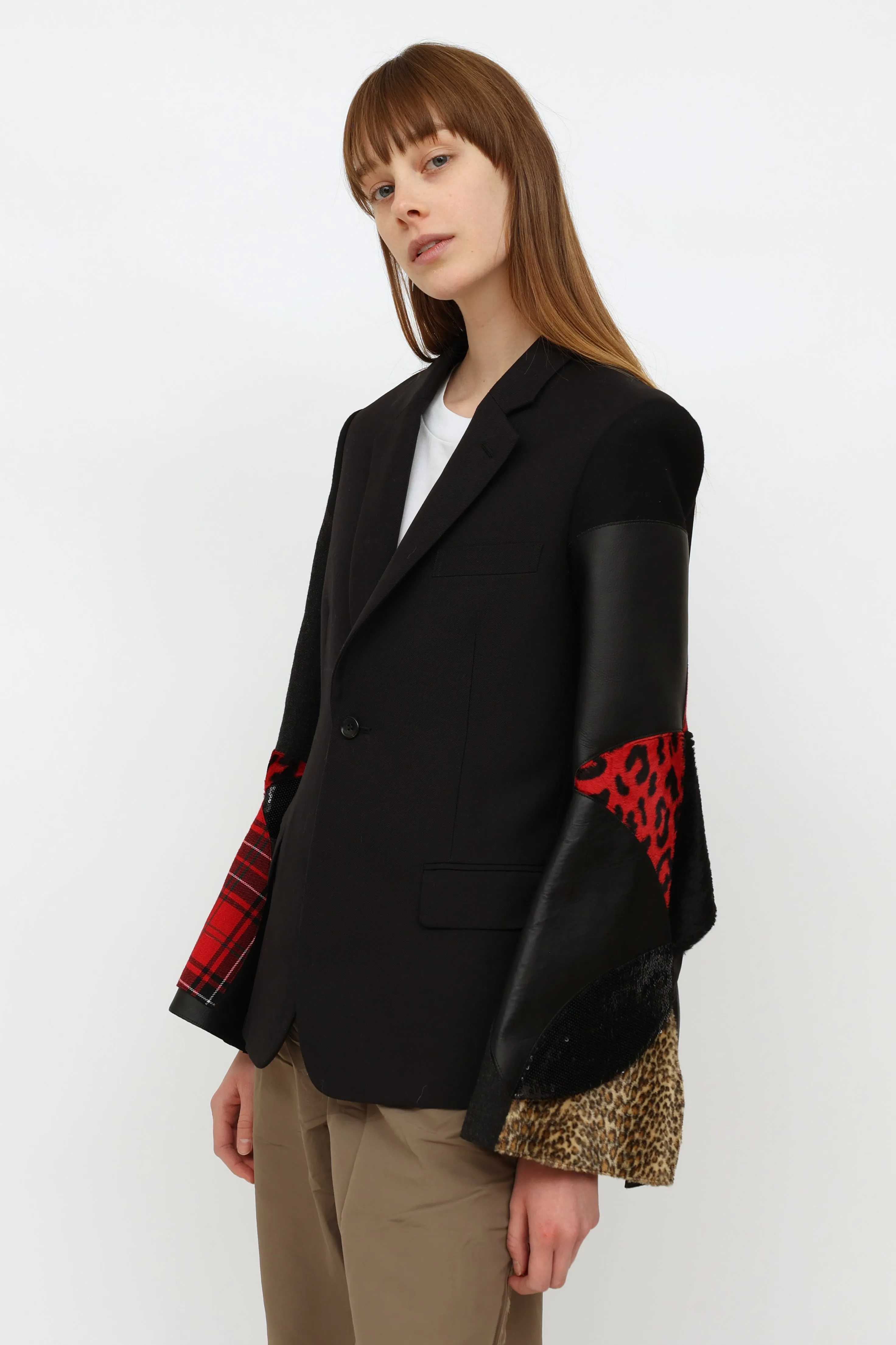 2017 Black Multi Patch Bell Sleeve Blazer