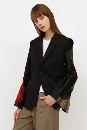 2017 Black Multi Patch Bell Sleeve Blazer