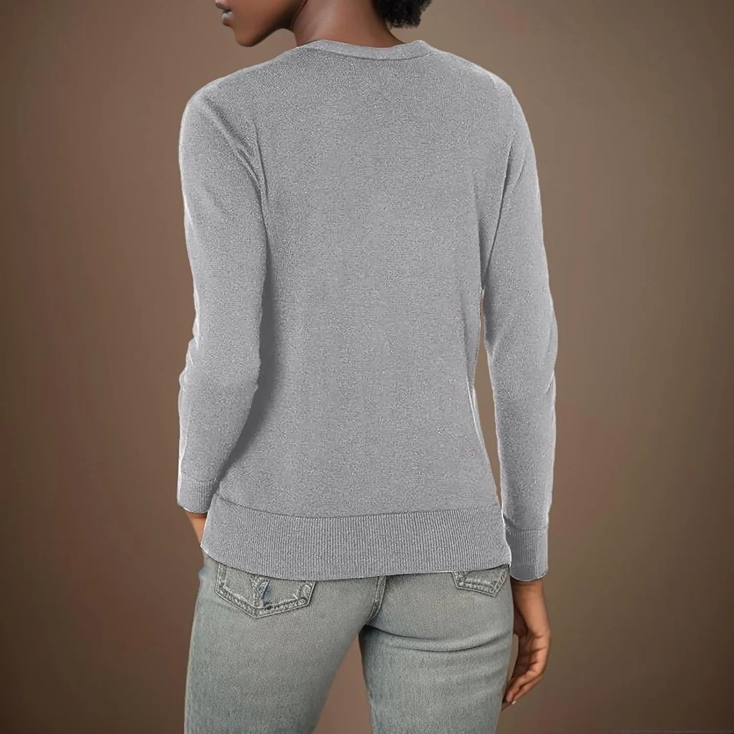 2023 Women's Cardigan Sweater V Neck Button-Down Soft Coats Long Sleeve Oversized Knit Cardigans Trendy Lightweight Jacket