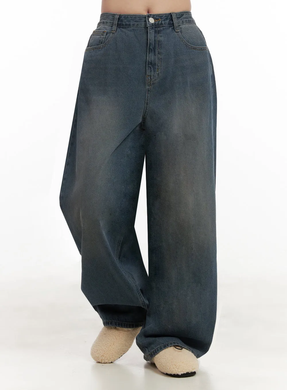 Angie Washed Baggy Jeans IJ510