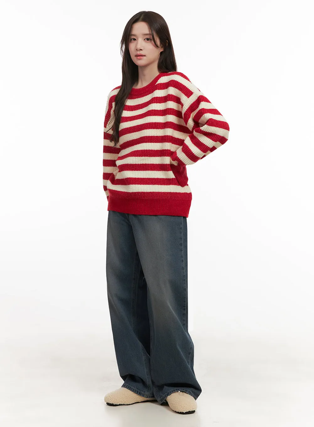 Angie Washed Baggy Jeans IJ510