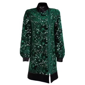 Balmacaan see-through asymmetric coat