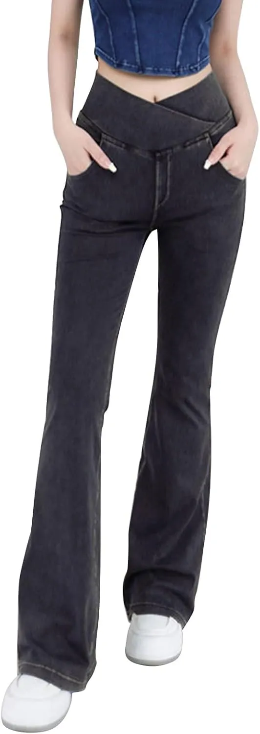 Bell Bottom Jeans for Women High Waisted Stretchy Flare Jeans Skinny Jeans Flare Denim Pants Bootcut Jeans 2024