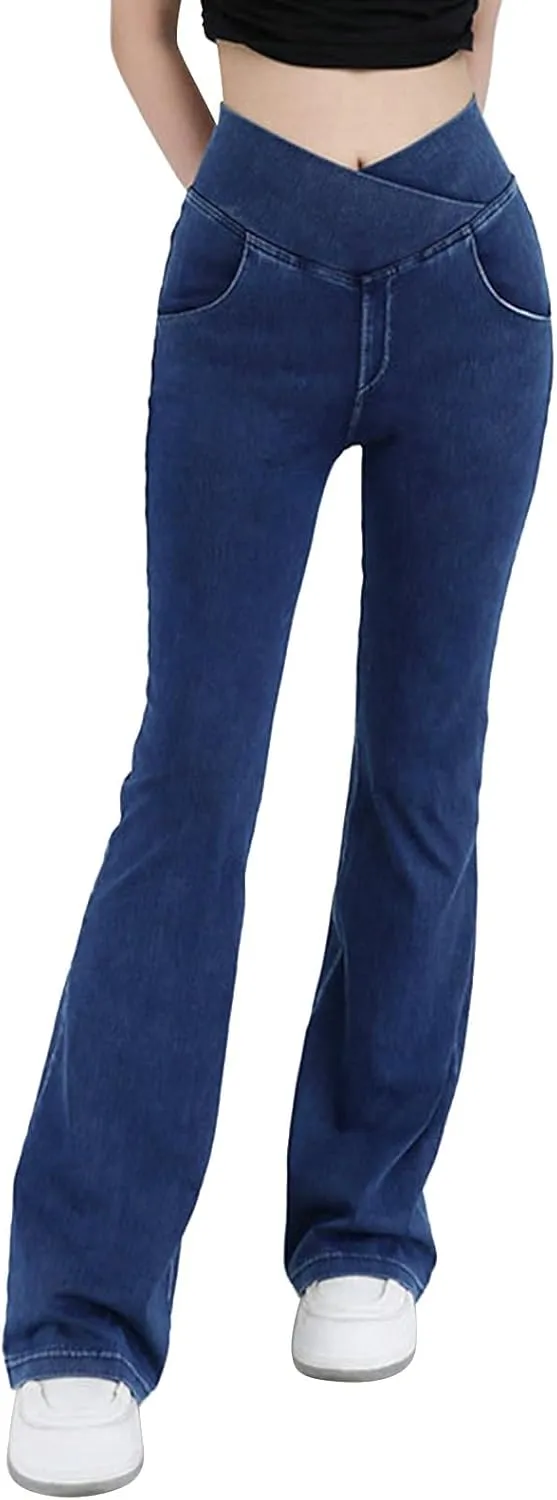 Bell Bottom Jeans for Women High Waisted Stretchy Flare Jeans Skinny Jeans Flare Denim Pants Bootcut Jeans 2024