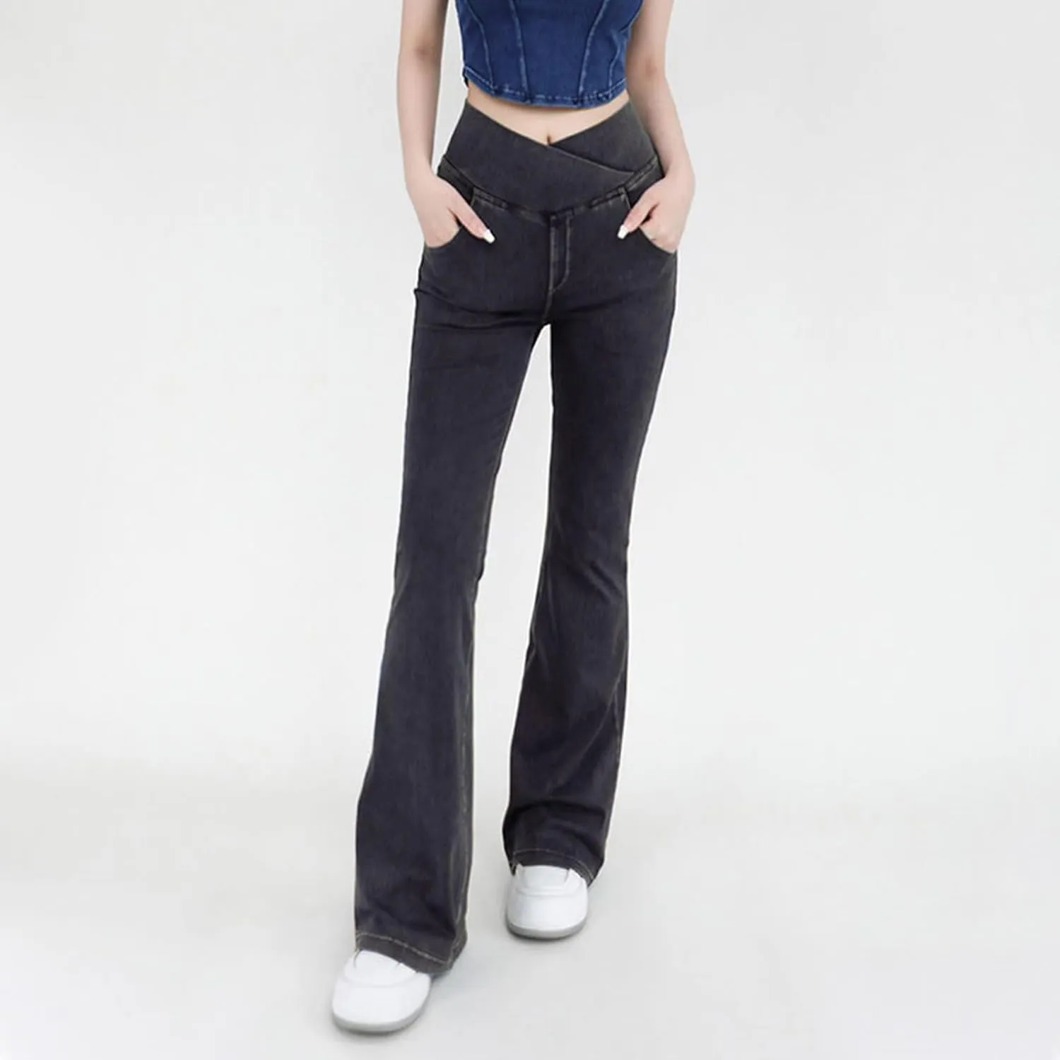 Bell Bottom Jeans for Women High Waisted Stretchy Flare Jeans Skinny Jeans Flare Denim Pants Bootcut Jeans 2024