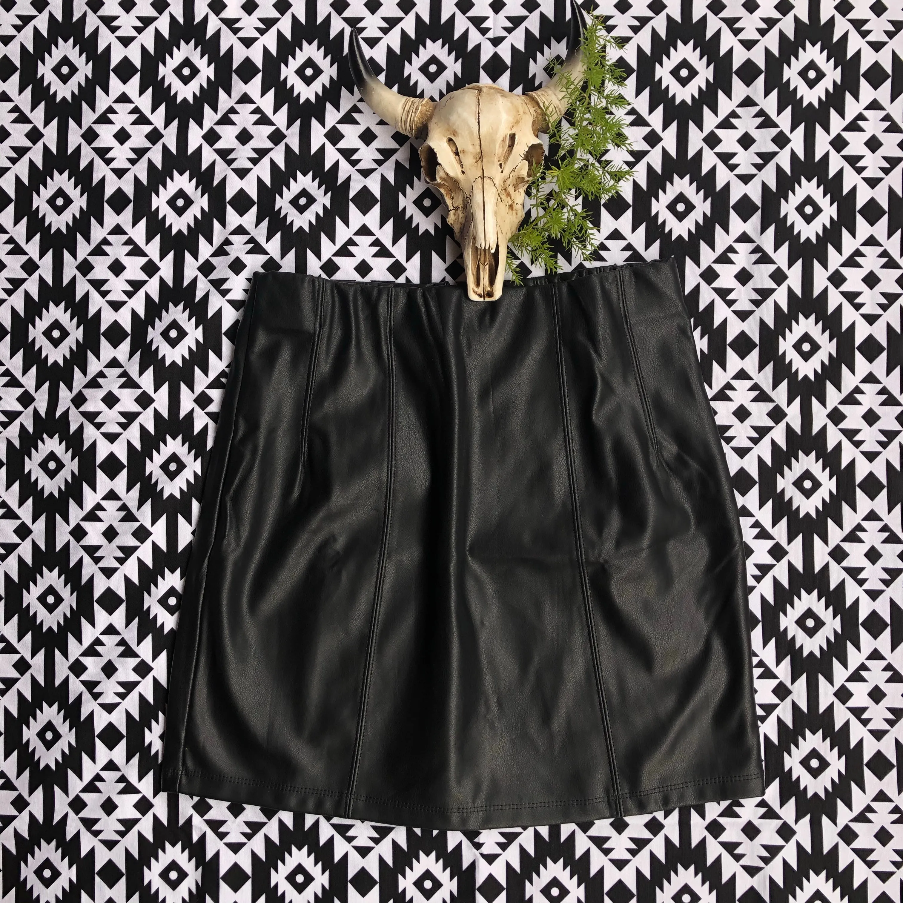 Black leather skirt