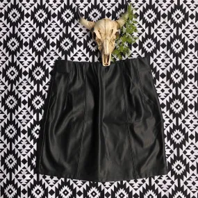 Black leather skirt