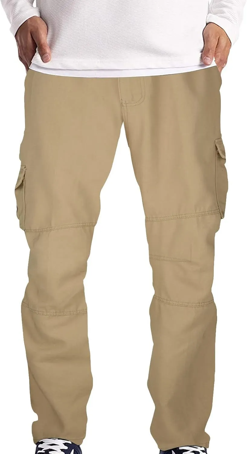 Cargo Jeans for Men Relaxed Fit Denim Pants with Multiple Pockets Causal Work Jeans Baggy Trousers