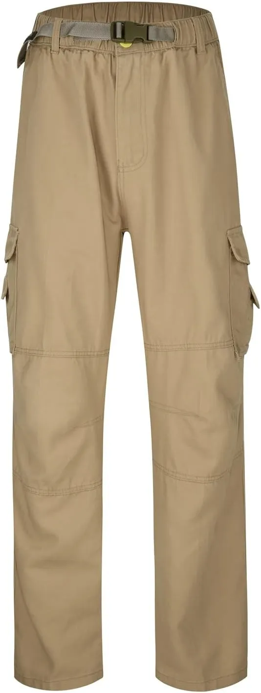 Cargo Jeans for Men Relaxed Fit Denim Pants with Multiple Pockets Causal Work Jeans Baggy Trousers