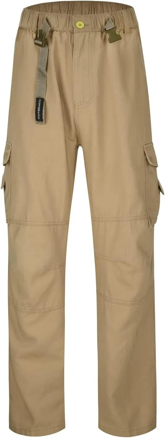 Cargo Jeans for Men Relaxed Fit Denim Pants with Multiple Pockets Causal Work Jeans Baggy Trousers
