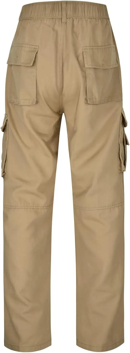 Cargo Jeans for Men Relaxed Fit Denim Pants with Multiple Pockets Causal Work Jeans Baggy Trousers