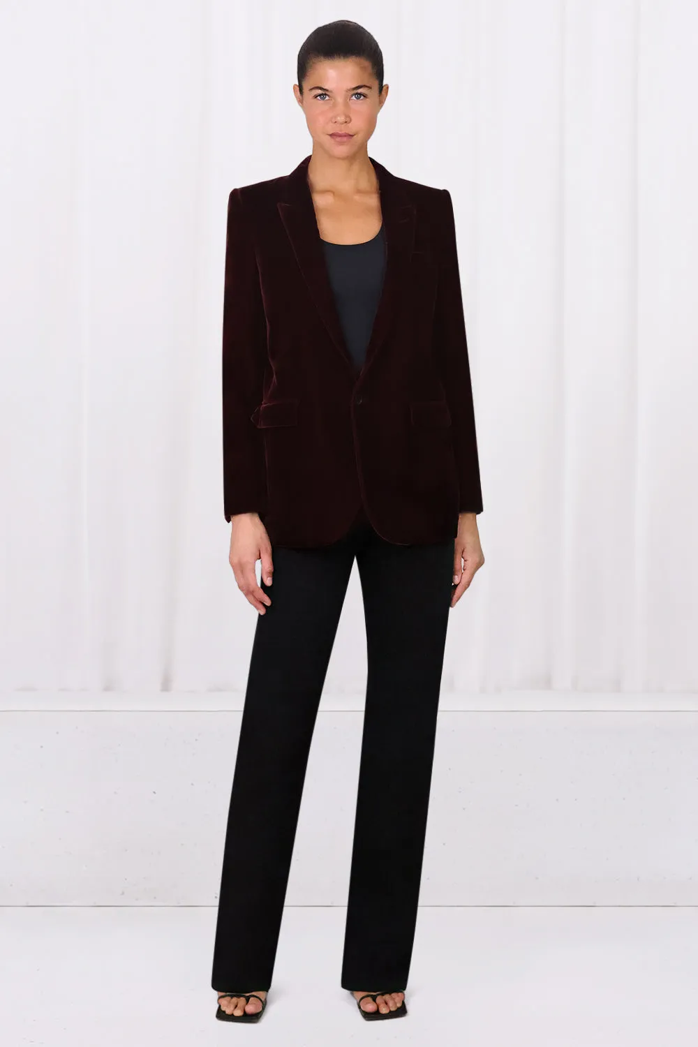 CLASSIC VELOUR BLAZER BURGUNDY