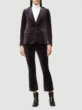 Classic Velvet Blazer--CHARCOAL