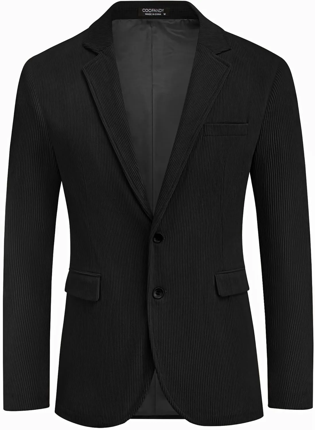 COOFADNY Men's Casual Corduroy Blazer Classic Fit Two Button Sport Coat Fashion Notch Lapel Blazer Jacket