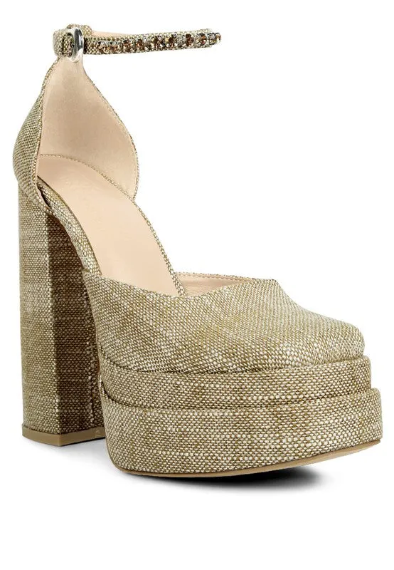 Cosette Ankle Strap High Block Heel