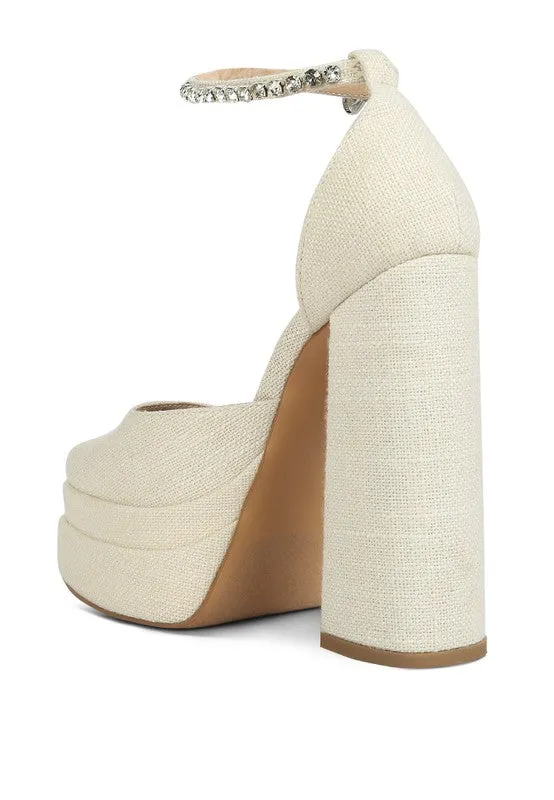 Cosette Ankle Strap High Block Heel