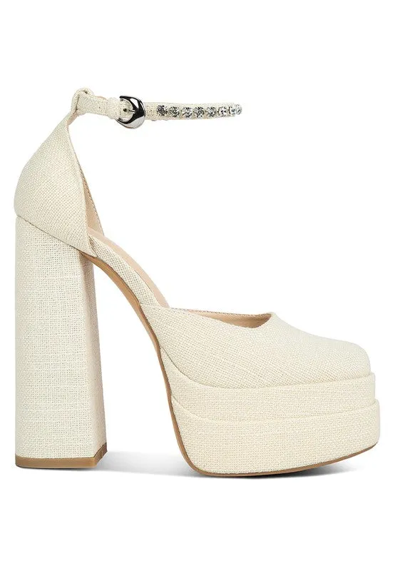 Cosette Ankle Strap High Block Heel