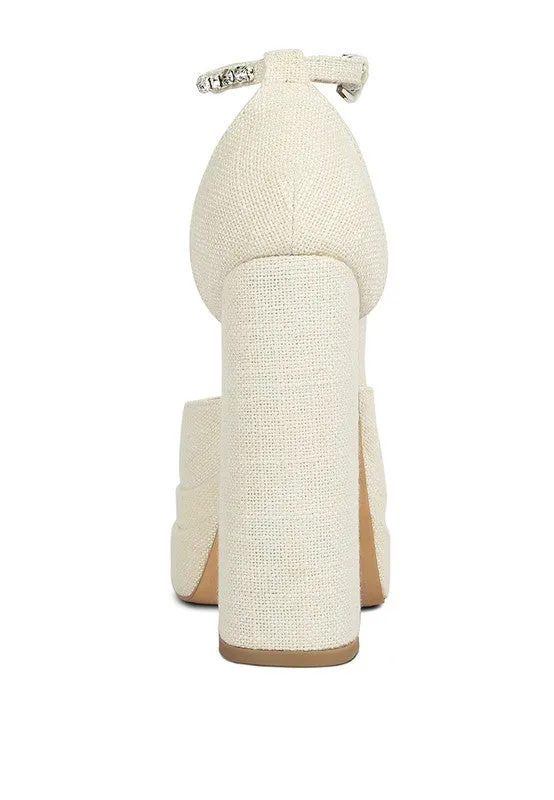 Cosette Ankle Strap High Block Heel
