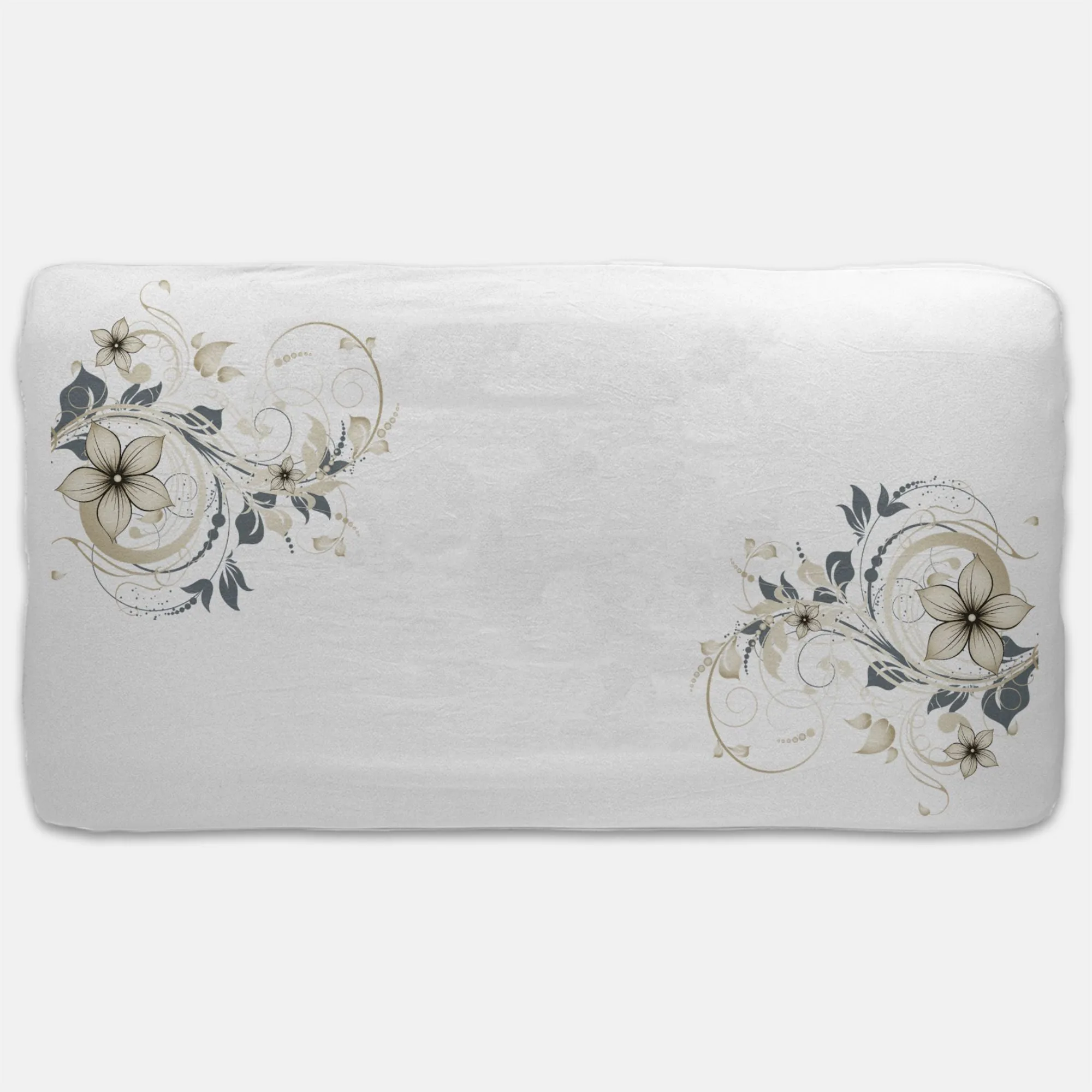 Designer Jersey Fitted Crib Sheet - Gold and Green Floral