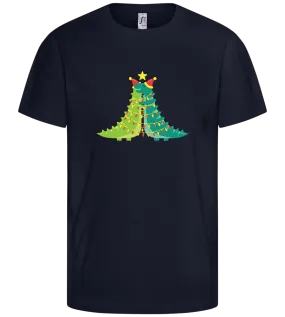 Dinosaur Christmas Tree Design - Comfort kids fitted t-shirt