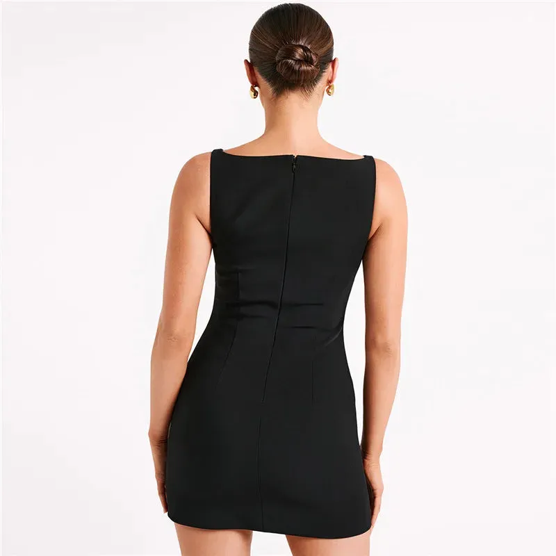 Elegant Sleek Yellow Mini Sheath Dress
