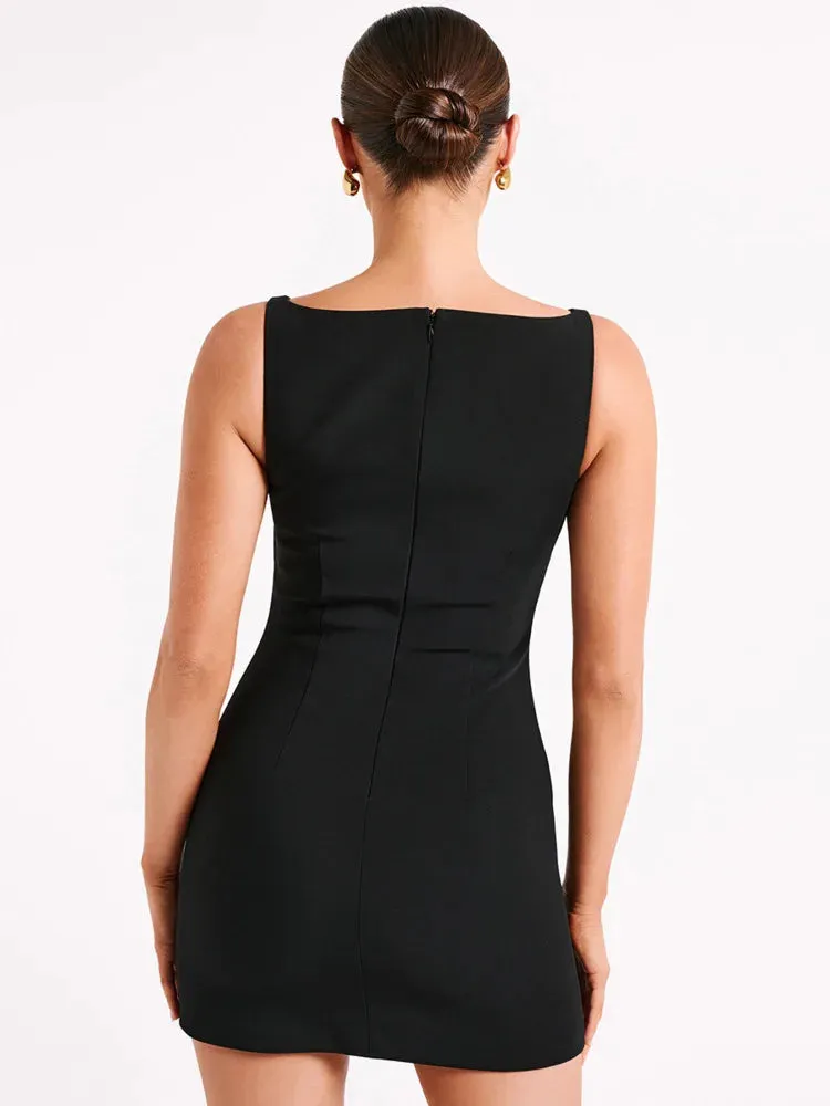 Elegant Sleek Yellow Mini Sheath Dress