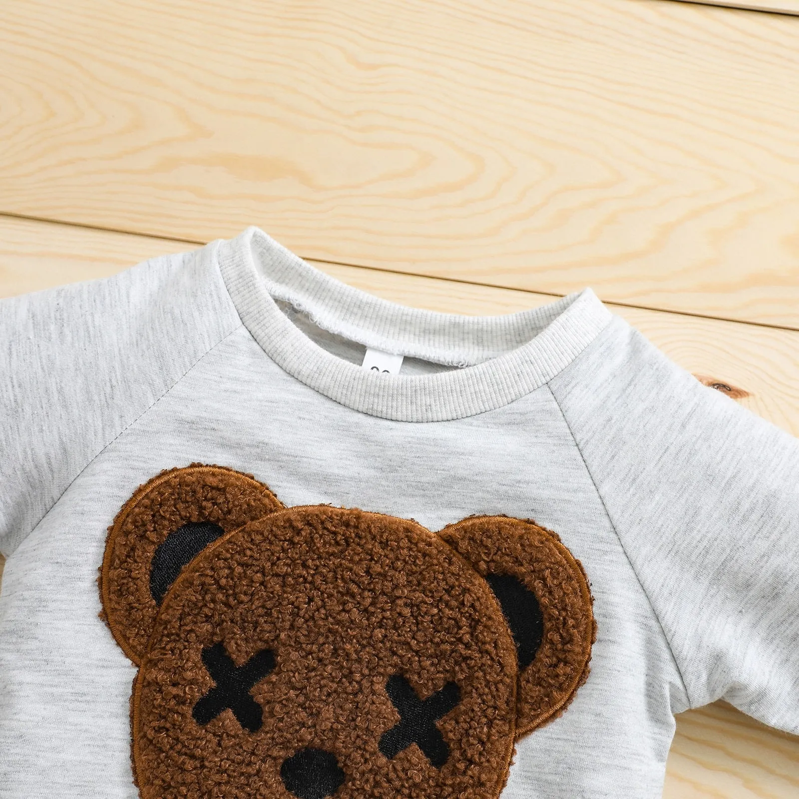 Fuzzy Bear Two Piece Sweatshirt and Sweatpants Set