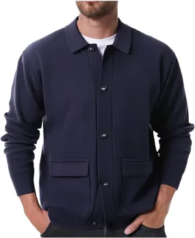 Mens Cardigan Sweater Soft Knitted Cardigan Button Down Sweater Shawl Collar Casual Sweaters Lightweight Cardigan