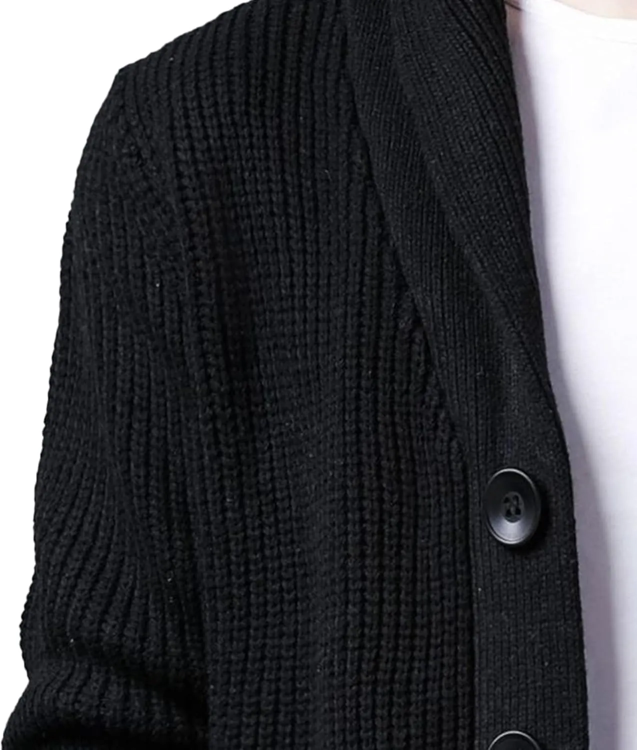 Men's Shawl Collar Button Down Cardigan Casual Slim Fit Cardigan Jacket Thermal Soft Cardigan Sweaters