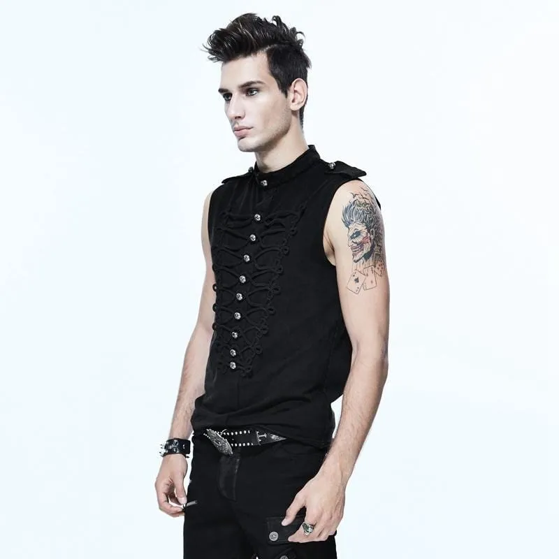 Men's Sleeveless Fitted Punk Shirt