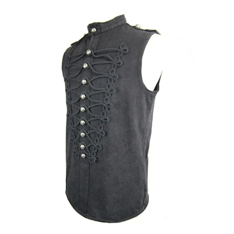 Men's Sleeveless Fitted Punk Shirt