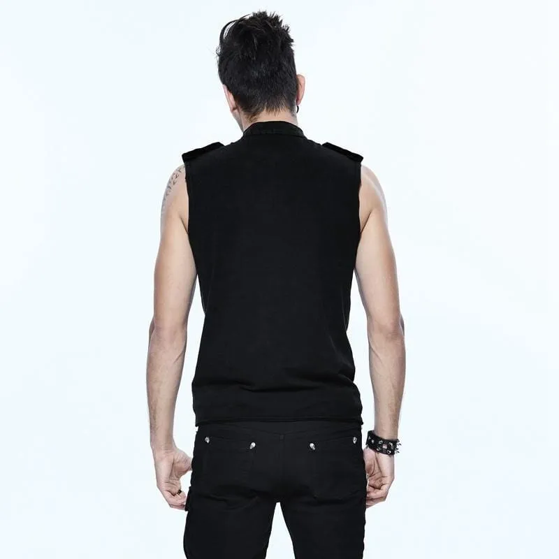 Men's Sleeveless Fitted Punk Shirt