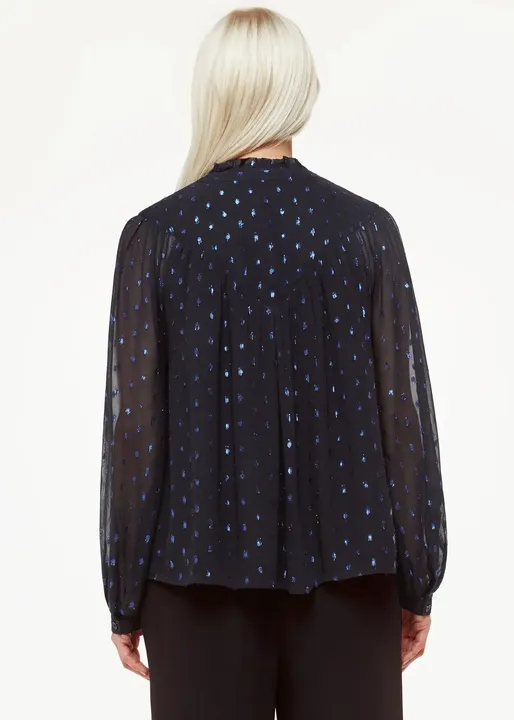 Mia Metallic Dobby TopNavy/Multi