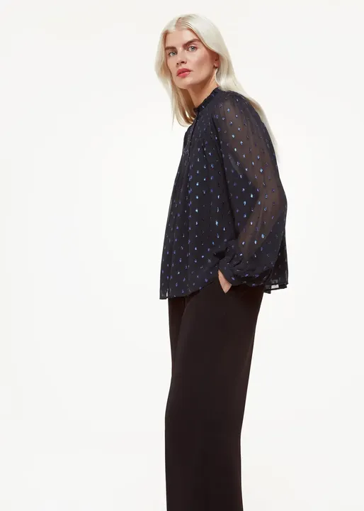 Mia Metallic Dobby TopNavy/Multi