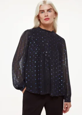 Mia Metallic Dobby TopNavy/Multi