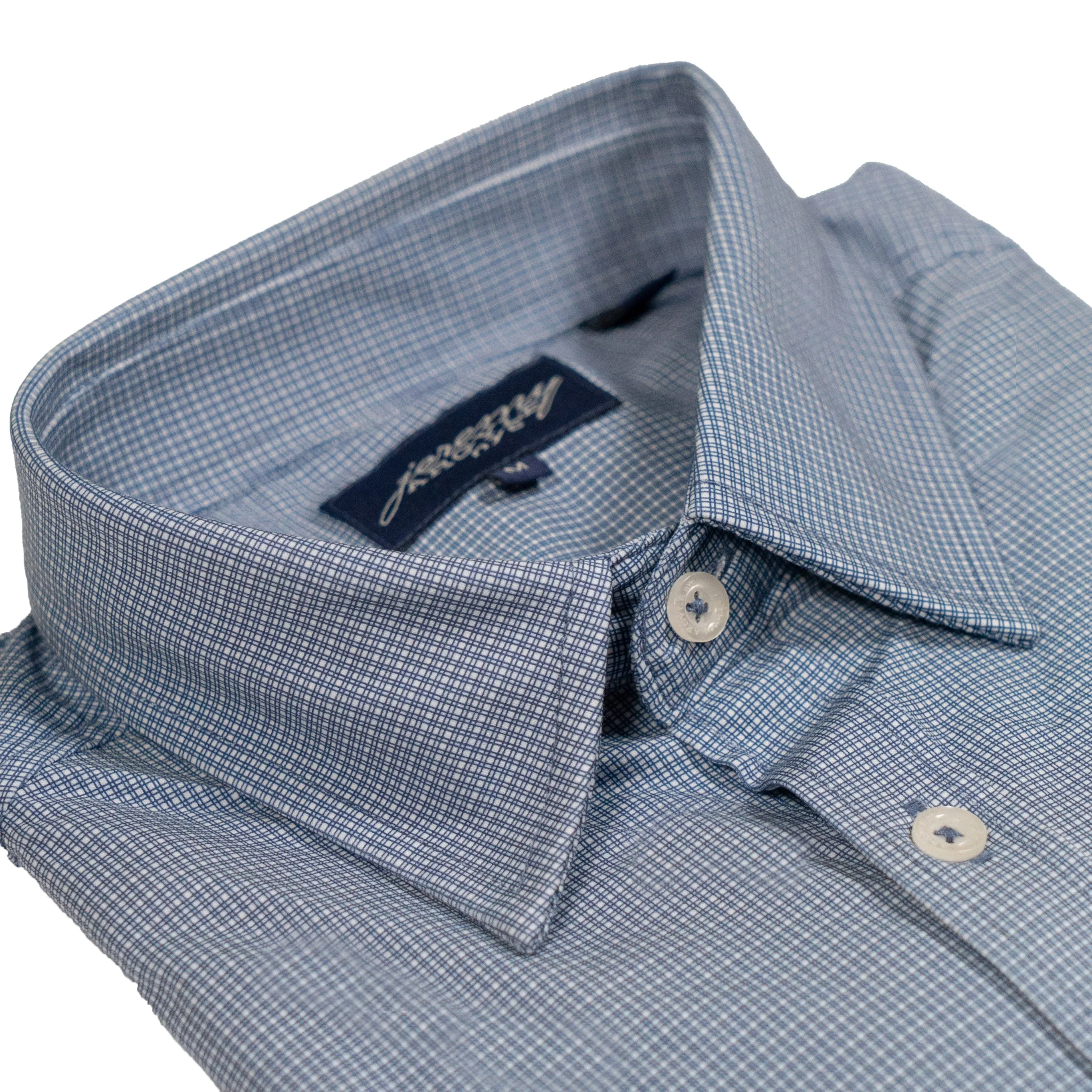 Micro Check 2-Way Stretch Shirt - Fitted Cut