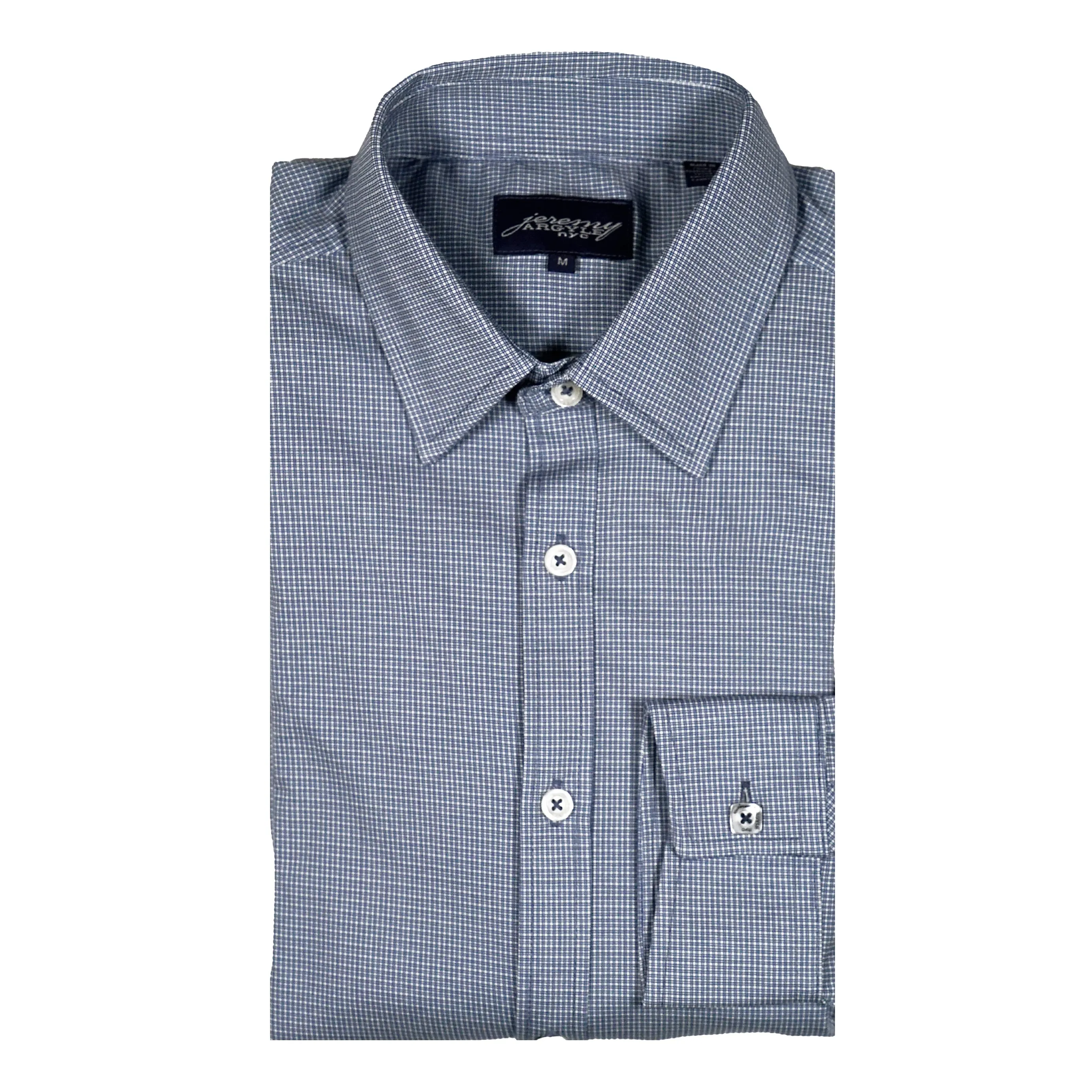 Micro Check 2-Way Stretch Shirt - Fitted Cut