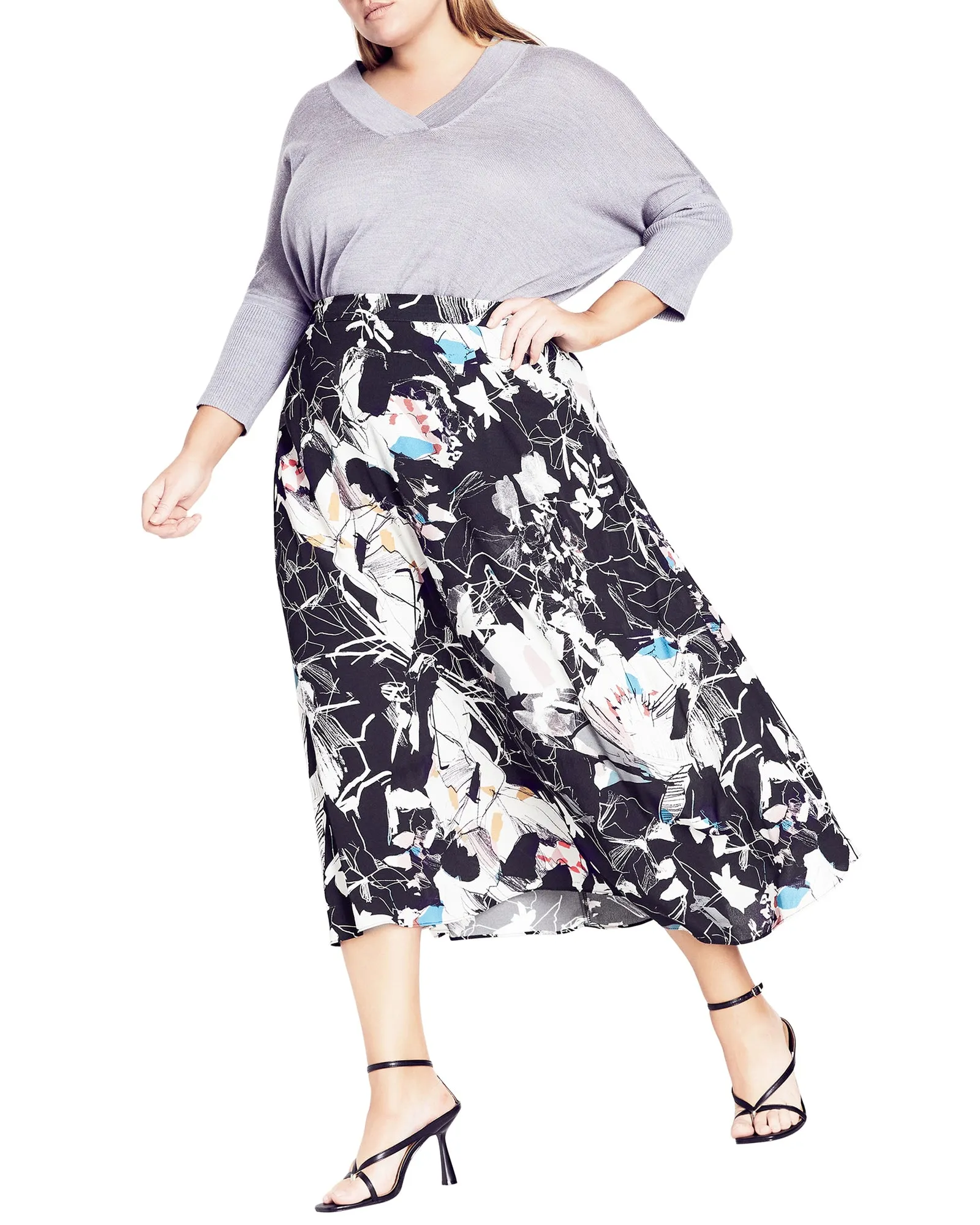 Monica Sleek Skirt | Black / White