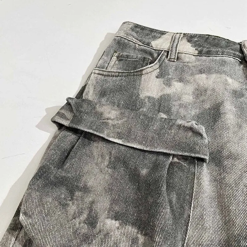 Multiple Pockets Camouflage Cargo Pant 2023 New Fashion Elegant Streetwear Denim Trousers Jeans Pant for Women