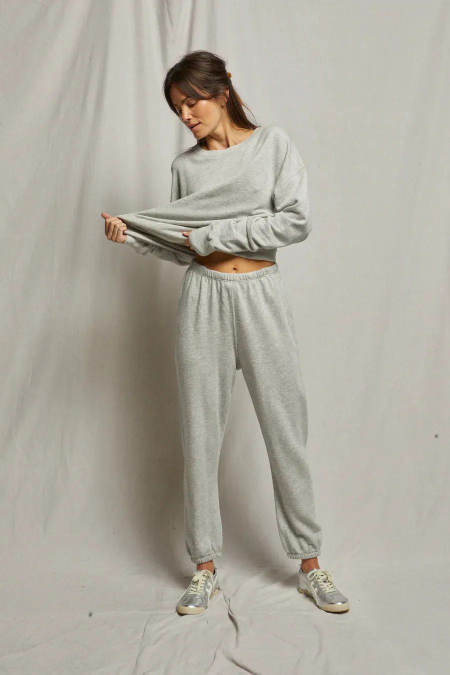 perfectwhitetee Johnny French Terry Easy Sweatpant - Heather Grey