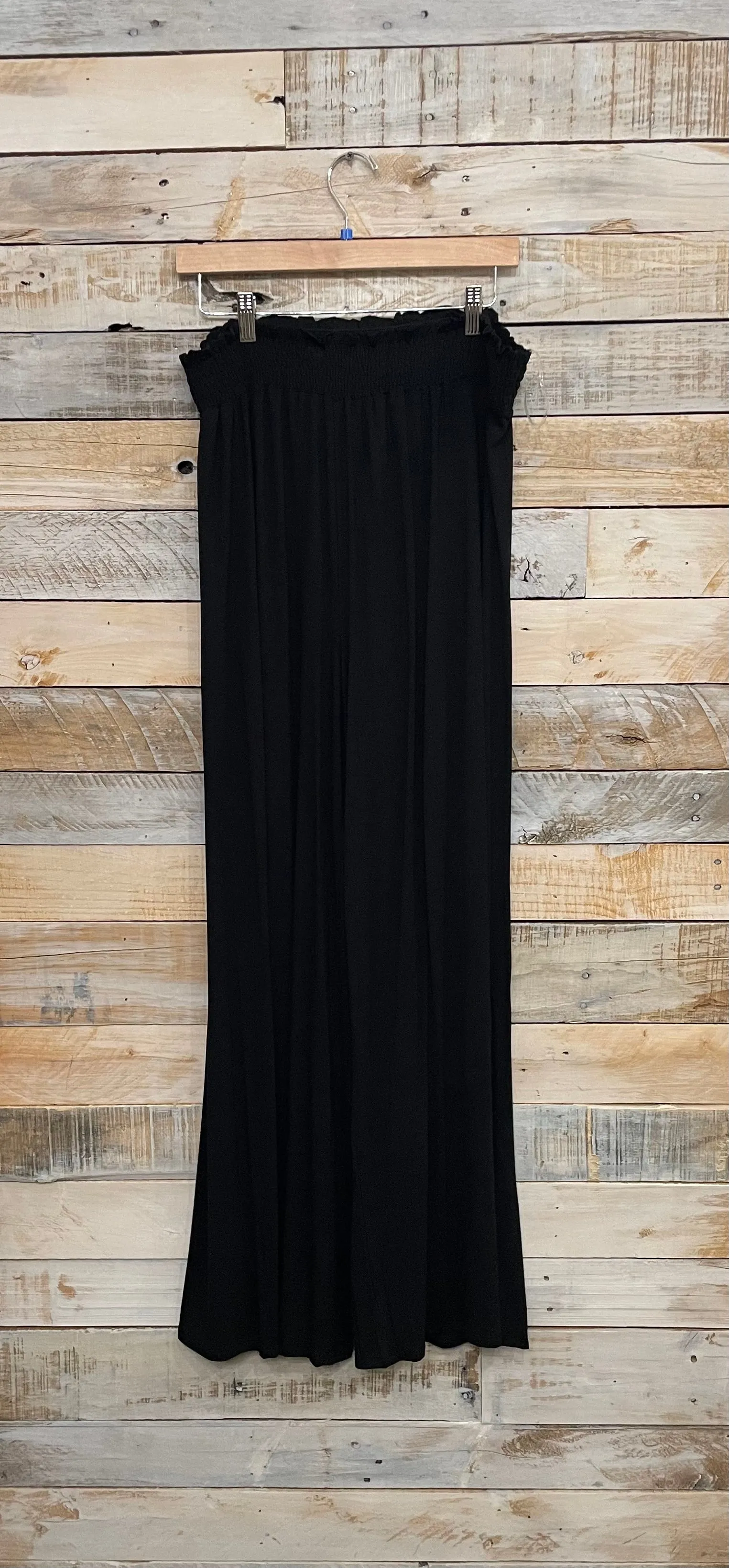 Smocked Waist Wide Leg Knit Pants