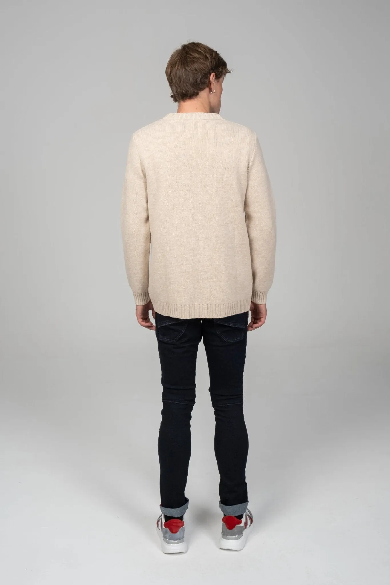 Soft Button Down Cardigan - Beige