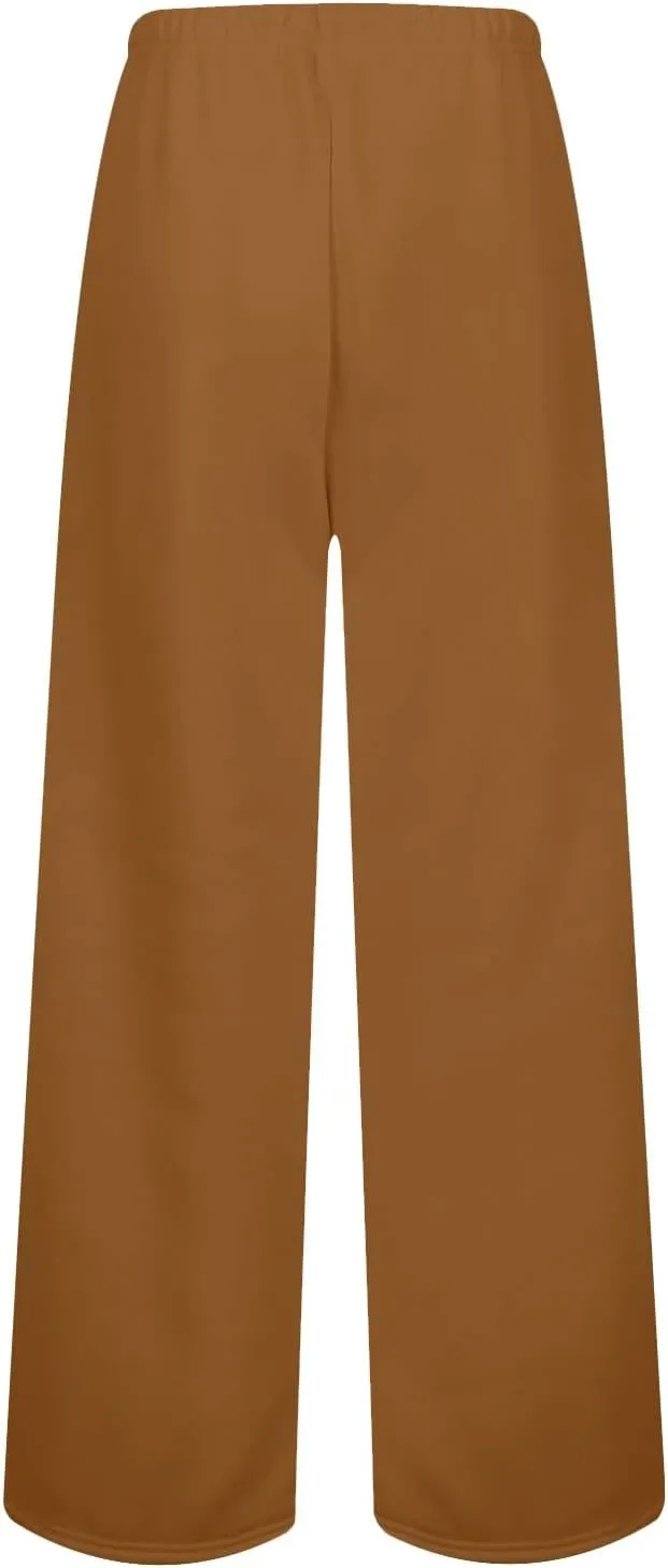 Sweatpants Women Baggy Drawstring High Waisted Wide Leg Pants Casual Winter Loose Comfy Fleece Joggers with Pockets