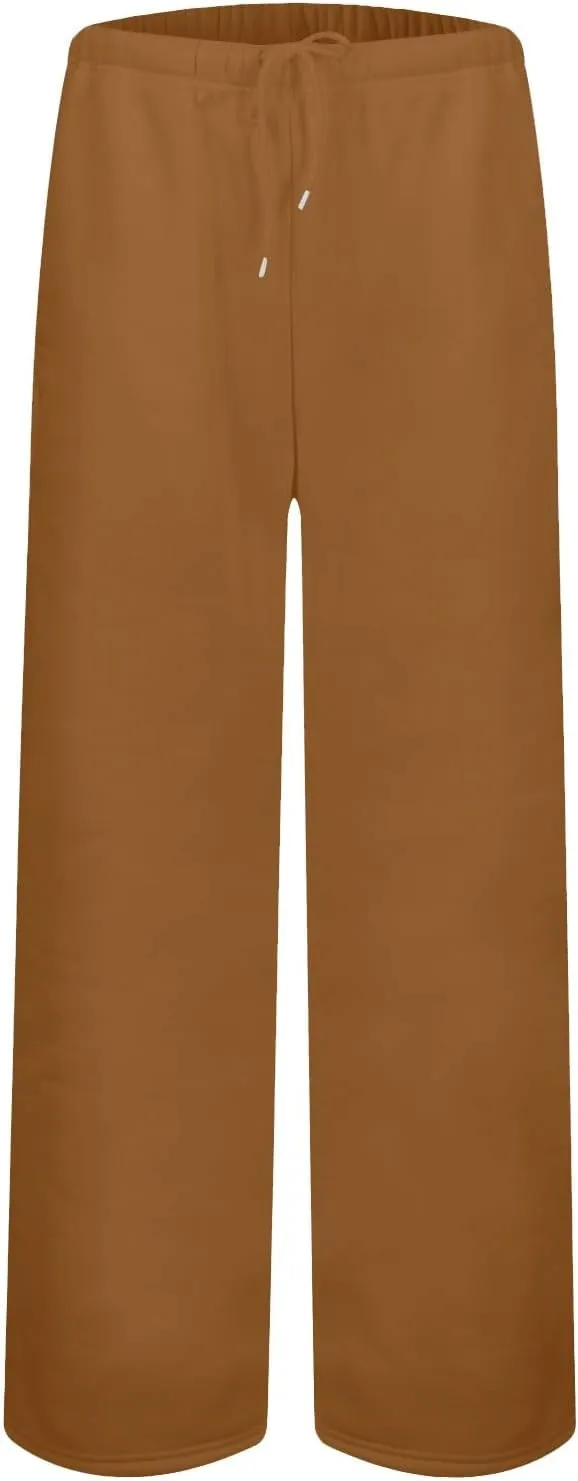 Sweatpants Women Baggy Drawstring High Waisted Wide Leg Pants Casual Winter Loose Comfy Fleece Joggers with Pockets
