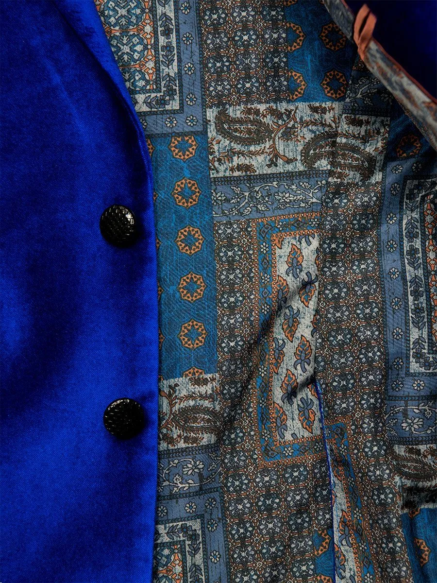 Tallia 22851 Boy's Sport Coat - Velvet - Cobalt