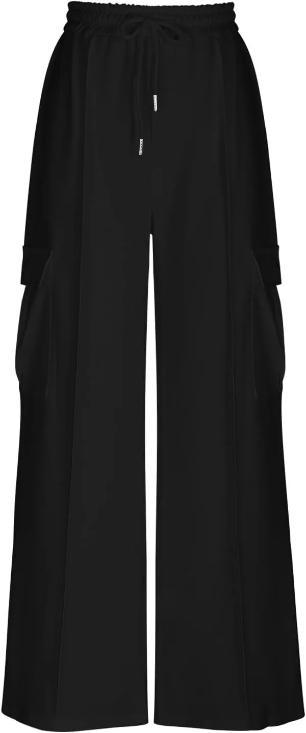 TANGNADE Womens Baggy Sweatpants Wide Leg Elastic Waisted Sweat Pants Cozy Casual Jogger Trouser Yoga Pants Pockets