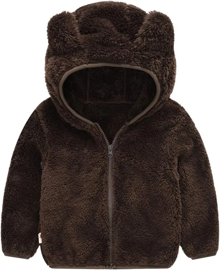 Toddler Kids Winter Warm Jacket Down Puffer Coat Thick Hooded Outwear Children's Coral Velvet Coat