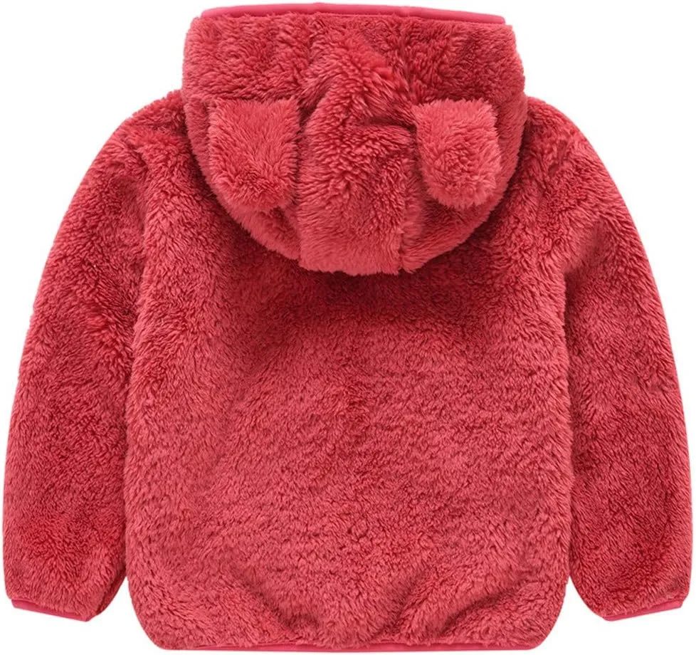 Toddler Kids Winter Warm Jacket Down Puffer Coat Thick Hooded Outwear Children's Coral Velvet Coat